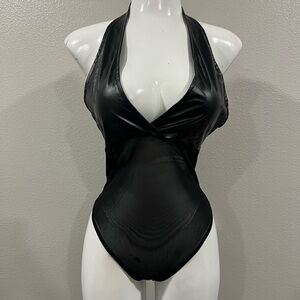 Black Halter Bodysuit